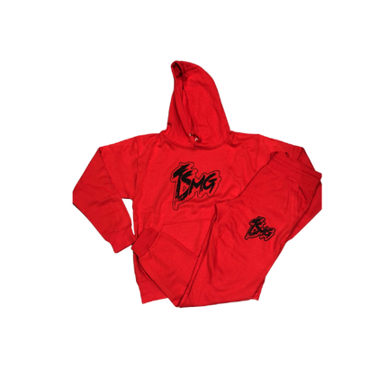 Red "TrackStarzMusicGroup" Jogger Suit