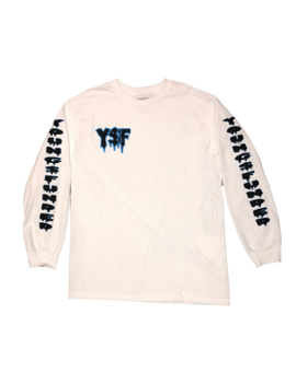 White&Blue "Young$Funded" Long sleeve